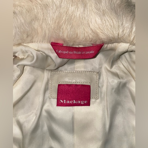 SOLD❣️MACKAGE JACKET Leather & Fur Ivory White - Picture 5 of 14